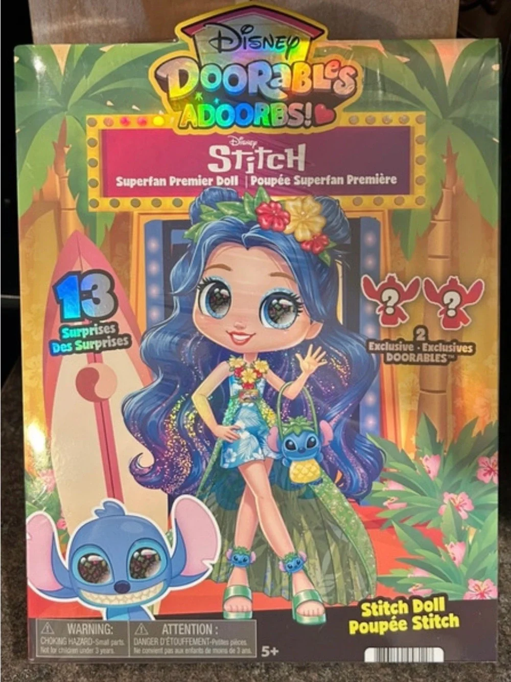 Disney Stitch Doorables Adoorbs Doll in Blue with Green and Pink Accents